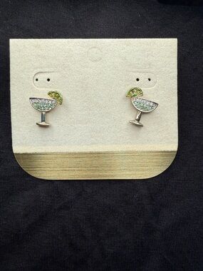 Crystal Margarita Earrings with Lime Slice NWT